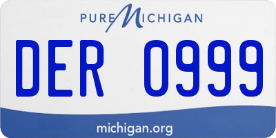 MI license plate DER0999