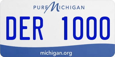 MI license plate DER1000