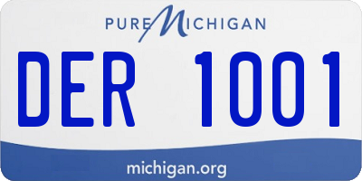 MI license plate DER1001