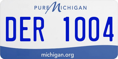 MI license plate DER1004