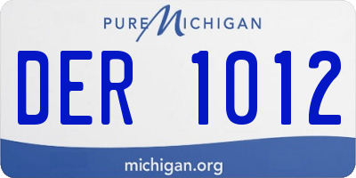 MI license plate DER1012