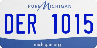 MI license plate DER1015