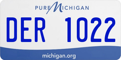 MI license plate DER1022