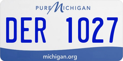 MI license plate DER1027