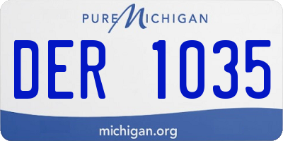 MI license plate DER1035