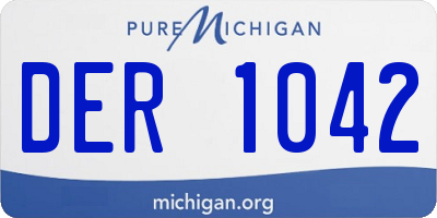 MI license plate DER1042