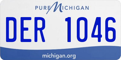 MI license plate DER1046