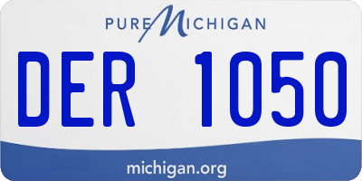MI license plate DER1050