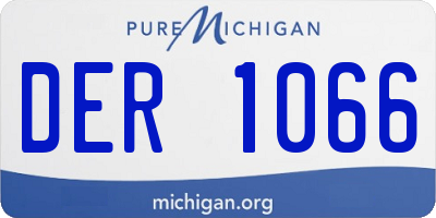 MI license plate DER1066