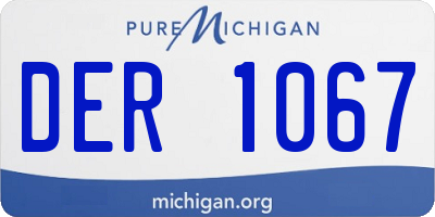 MI license plate DER1067