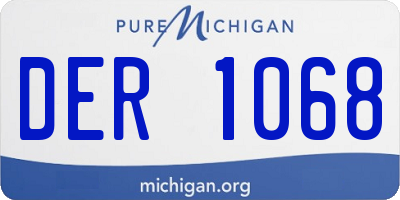 MI license plate DER1068