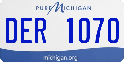 MI license plate DER1070