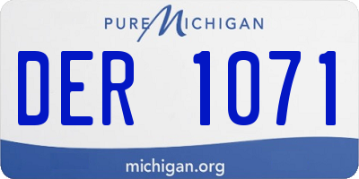 MI license plate DER1071