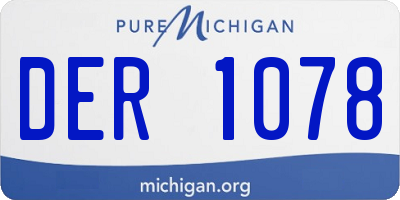 MI license plate DER1078
