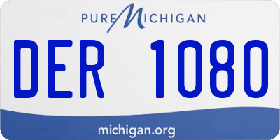 MI license plate DER1080