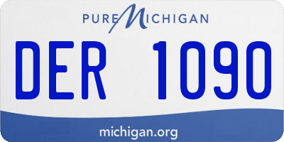 MI license plate DER1090