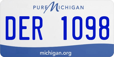 MI license plate DER1098