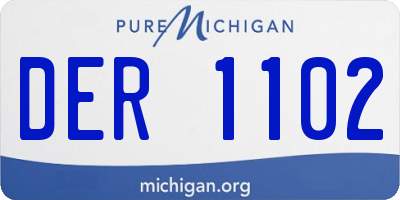 MI license plate DER1102