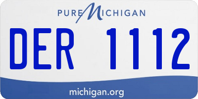 MI license plate DER1112
