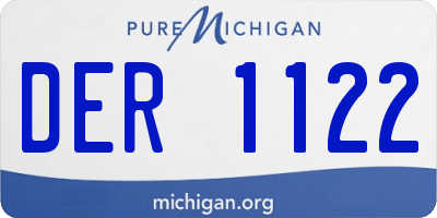 MI license plate DER1122
