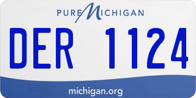 MI license plate DER1124