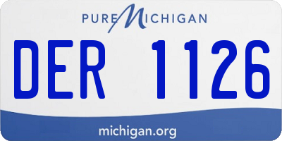 MI license plate DER1126