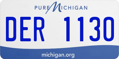 MI license plate DER1130