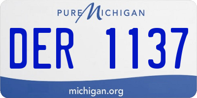 MI license plate DER1137