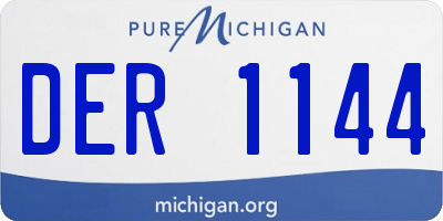MI license plate DER1144
