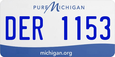 MI license plate DER1153