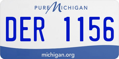 MI license plate DER1156