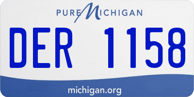 MI license plate DER1158