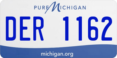 MI license plate DER1162