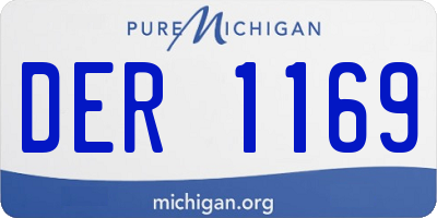 MI license plate DER1169