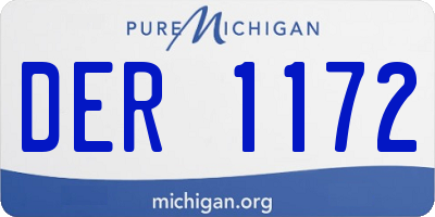 MI license plate DER1172