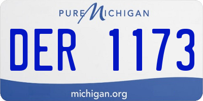 MI license plate DER1173