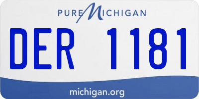 MI license plate DER1181