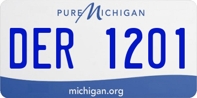 MI license plate DER1201