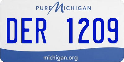 MI license plate DER1209