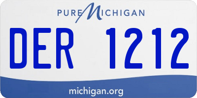 MI license plate DER1212