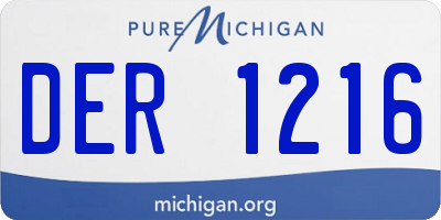 MI license plate DER1216