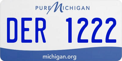 MI license plate DER1222