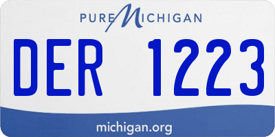 MI license plate DER1223