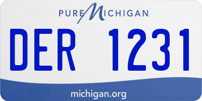 MI license plate DER1231