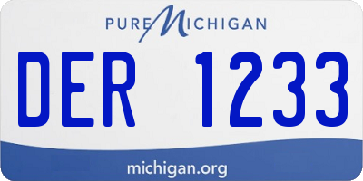 MI license plate DER1233
