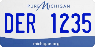 MI license plate DER1235