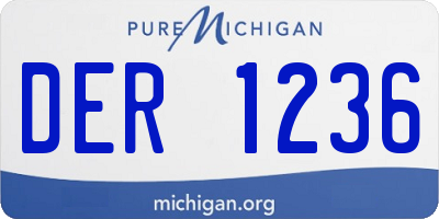 MI license plate DER1236