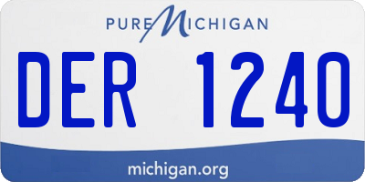 MI license plate DER1240