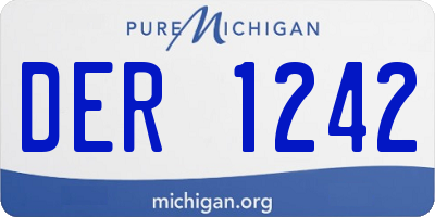 MI license plate DER1242