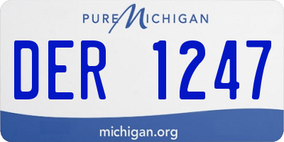 MI license plate DER1247
